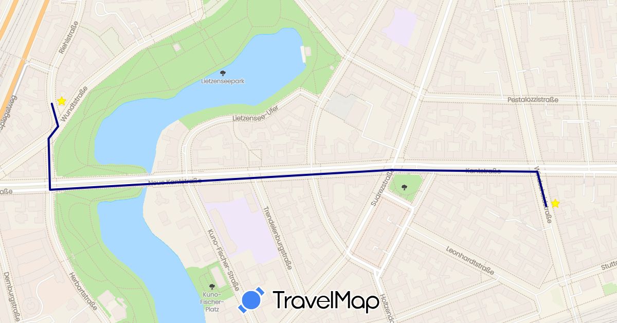 TravelMap itinerary: driving in Germany (Europe)