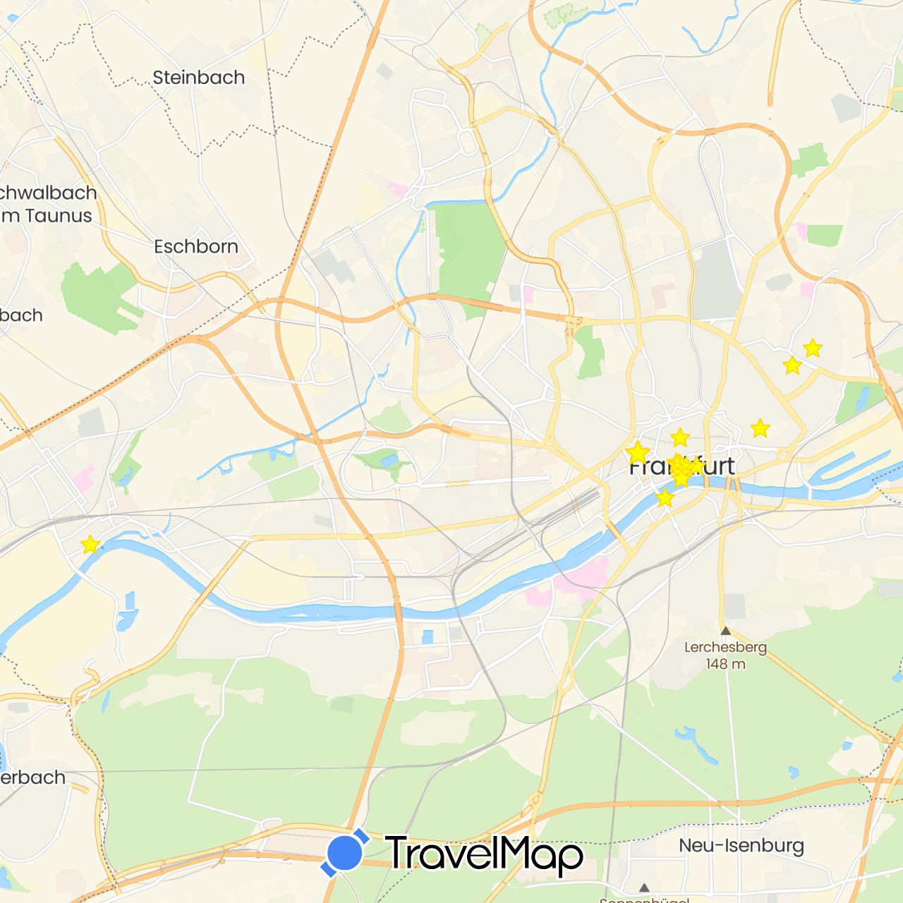 TravelMap itinerary: driving in Germany (Europe)