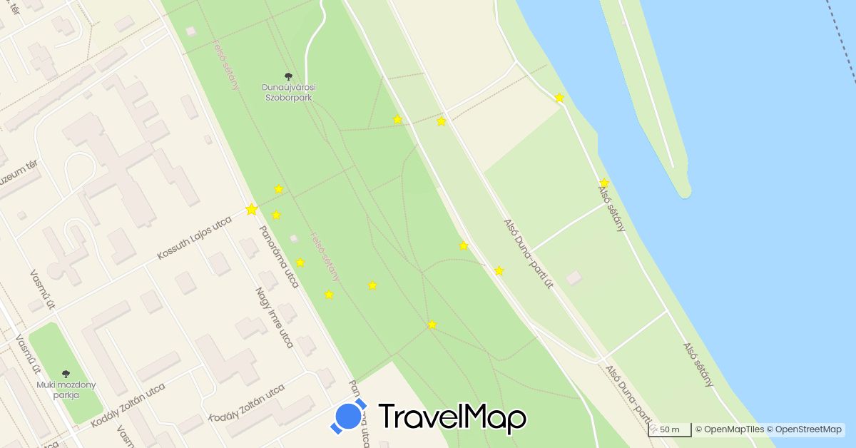 TravelMap itinerary: hiking in Hungary (Europe)