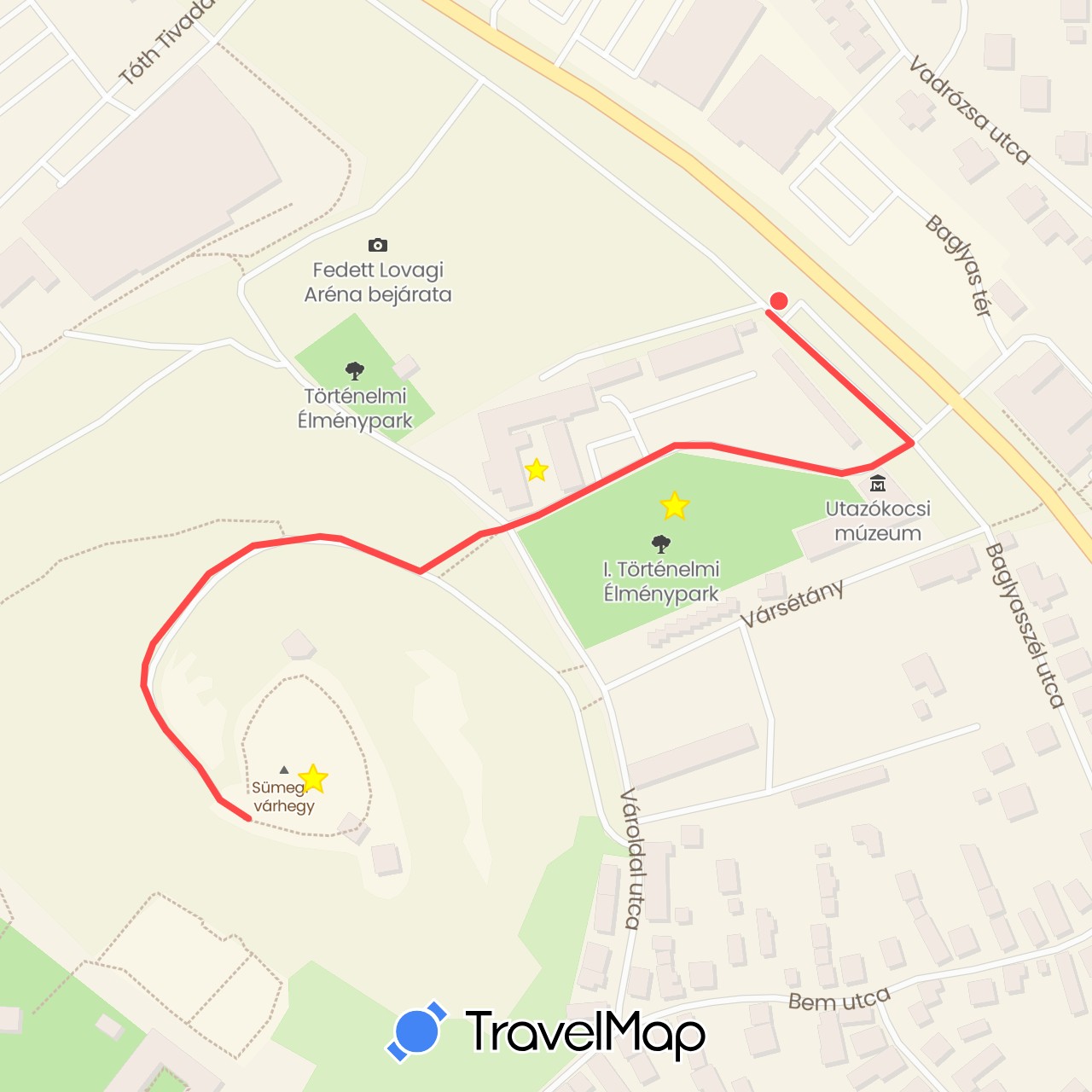 TravelMap itinerary: driving, hiking in Hungary (Europe)