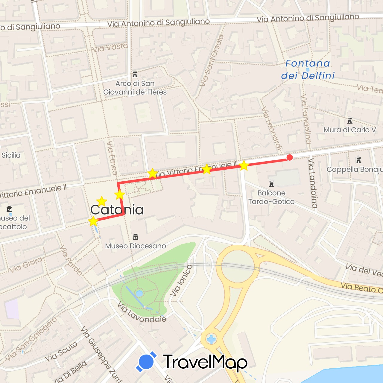 TravelMap itinerary: driving, hiking in Italy (Europe)