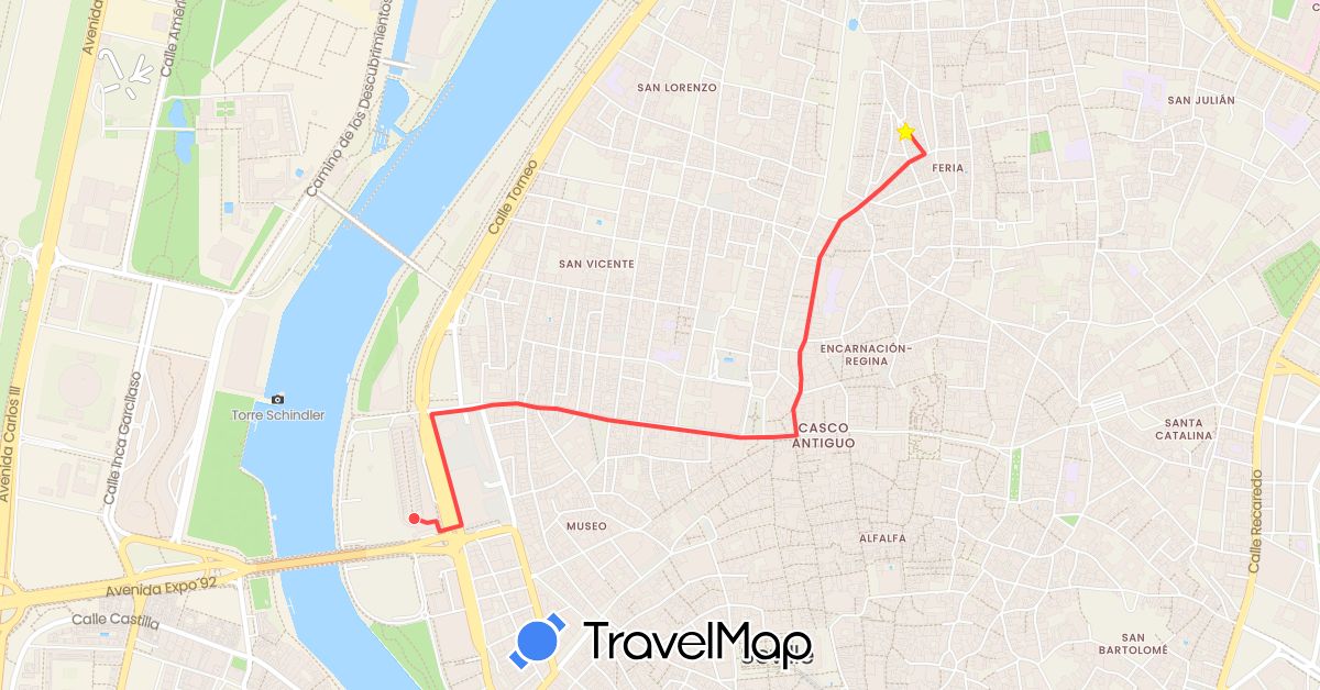 TravelMap itinerary: driving, hiking in Spain (Europe)