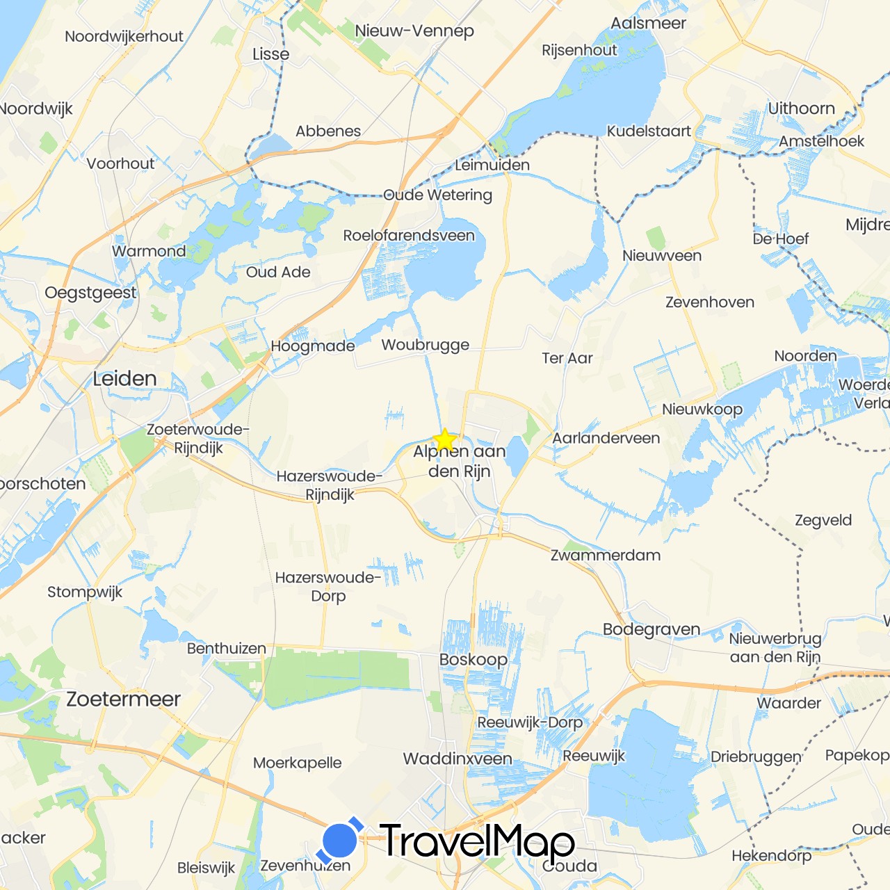 TravelMap itinerary: driving in Netherlands (Europe)