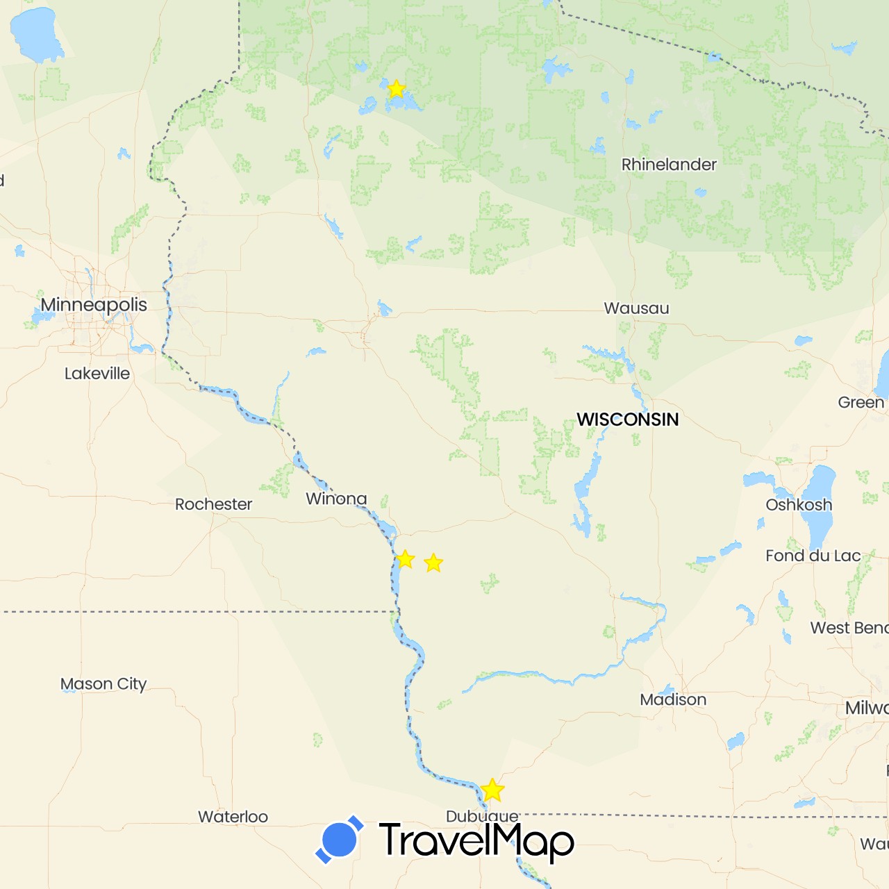 TravelMap itinerary: driving in United States (North America)