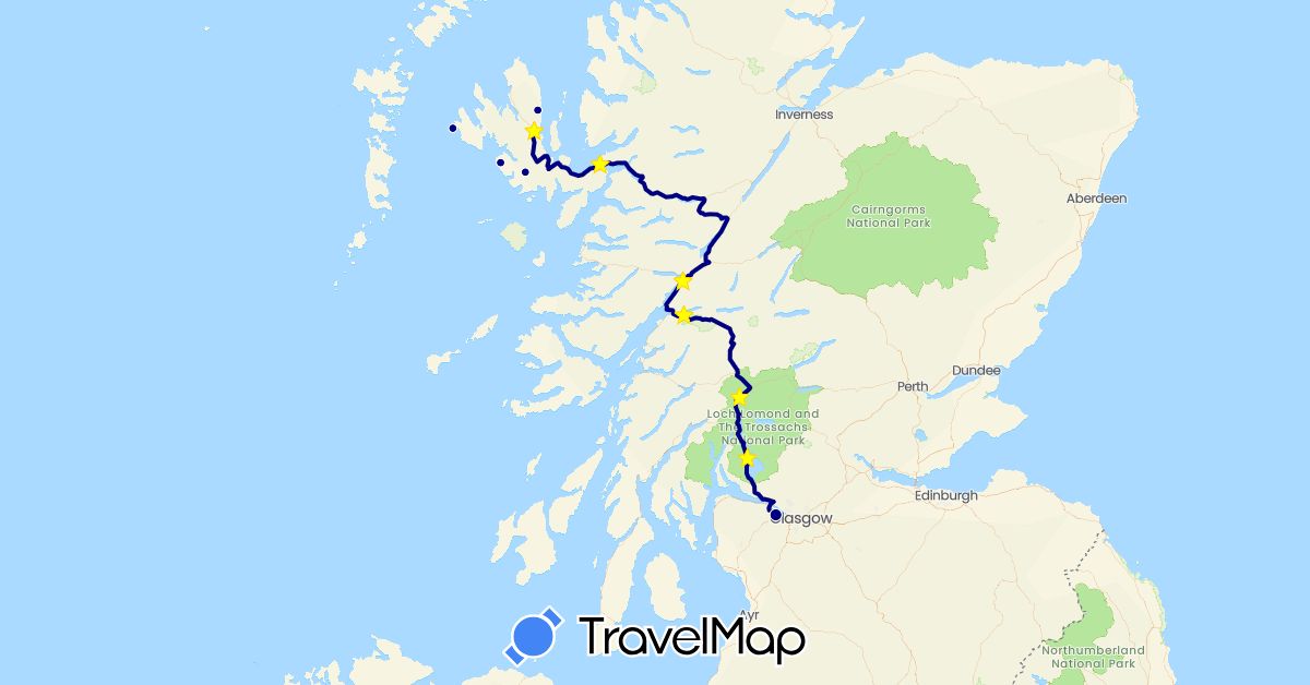 TravelMap itinerary: driving in United Kingdom (Europe)