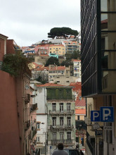 Downhill from hospital and view of Castelo de S. Jorge